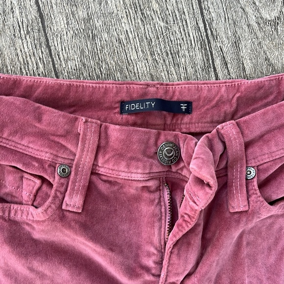 Pink velvet fidelity pants size 26 - Picture 2 of 4